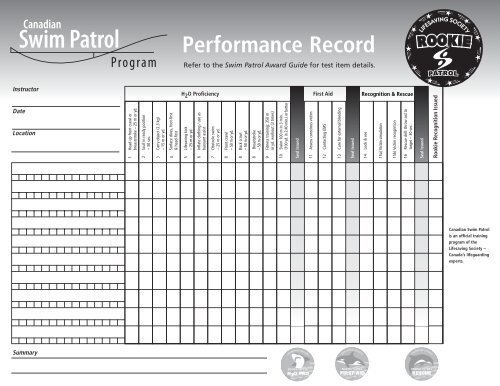 Performance Records - Lifesaving Society