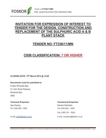 Expression of interest Doc to Upload on Foksor Web Site ... - Foskor