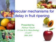 Molecular mechanisms for delay in fruit ripening - (CUSAT) â Plant ...