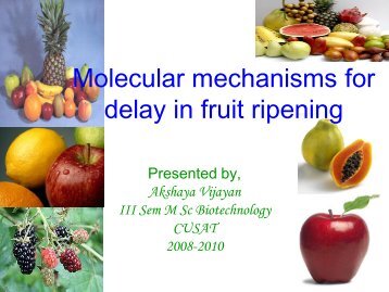 Molecular mechanisms for delay in fruit ripening - (CUSAT) â Plant ...