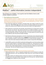 RokDocÂ® - useful information (version independent) - Ikon Science