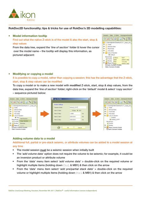 RokDocÂ® - useful information (version independent) - Ikon Science