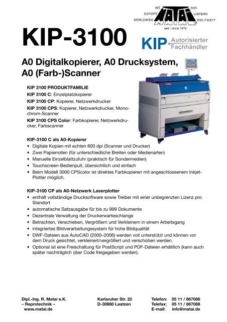 Kip 3100 Dipl Ing R Matai Ek
