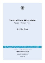 Christa Wolfs Was bleibt Kontext - Index of - Universitetet i TromsÃ¸