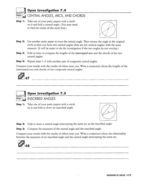 PROPERTIES OF CIRCLES