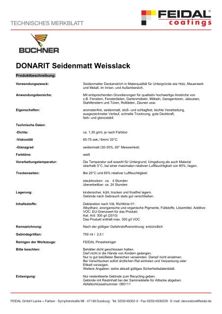DONARIT Seidenmatt Weisslack