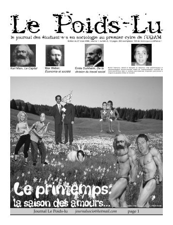 Journal du 27 mars 2006 - DÃ©partement de sociologie - UQAM