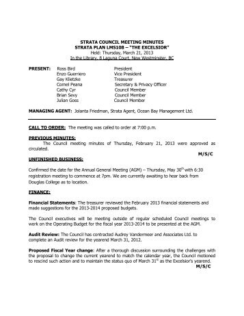 strata meeting minutes template