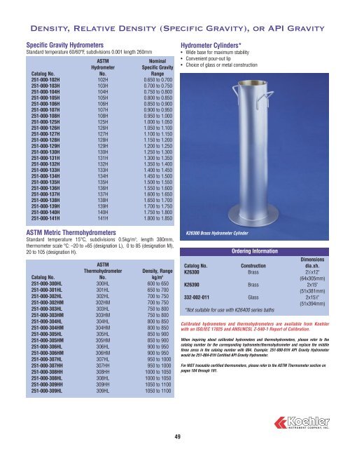 General Test Equipment - Koehler Instrument Co., Inc.