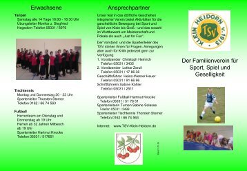 Der Familienverein für Sport, Spiel und Geselligkeit Erwachsene ...