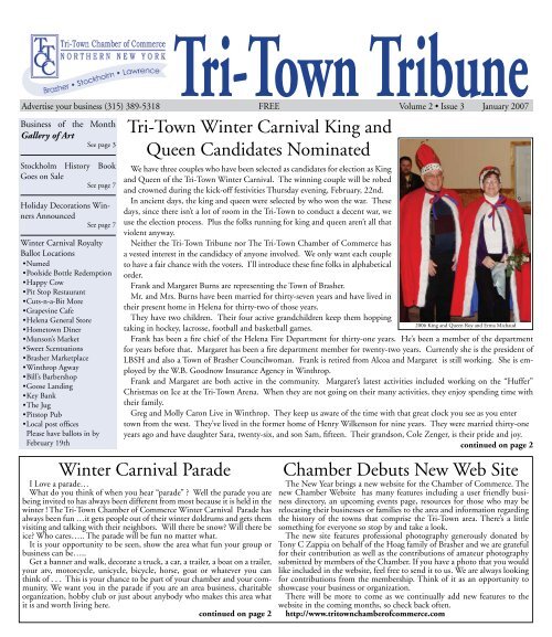 TriTown Winter Carnival King and Queen Candidates Nominated