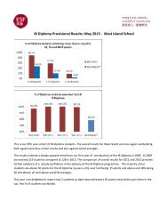IB Diploma Provisional Results: May 2013 - West Island School