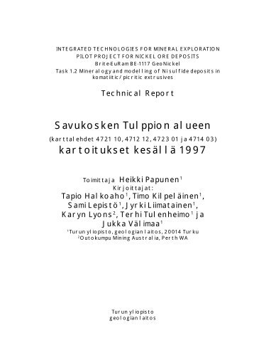 Savukoski text2 - Geological Survey of Finland - Geologian ...