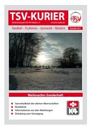 die aktuelle Ausgabe des TSV-KURIER - TSV Modau