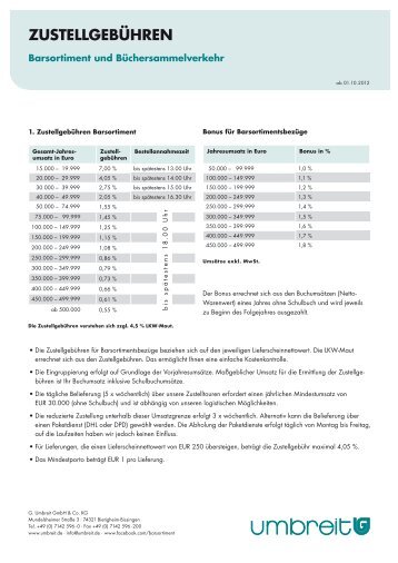 Zustellgebühren - G. Umbreit GmbH & Co. KG