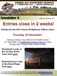 Newsletter 5 - Bathurst 12 Hour