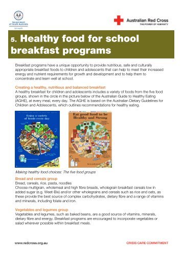5. Healthy food for school breakfast programs - Australian Red Cross