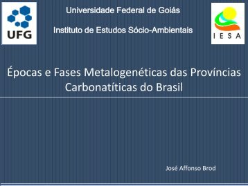 Ãpocas e Fases MetalogenÃ©ticas das ProvÃ­ncias ... - ADIMB