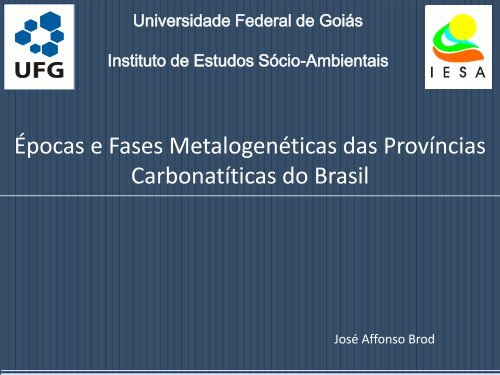 Ãpocas e Fases MetalogenÃ©ticas das ProvÃ­ncias ... - ADIMB