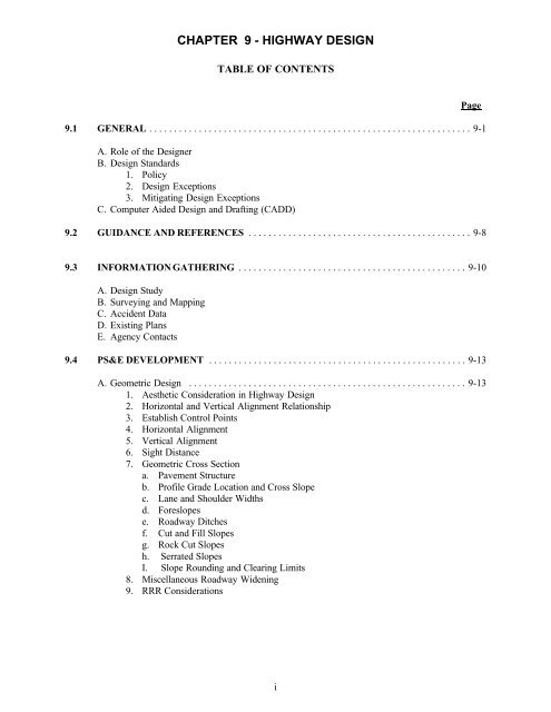 FLH PDDM Chapter 9 - Eastern Federal Lands Highway Division