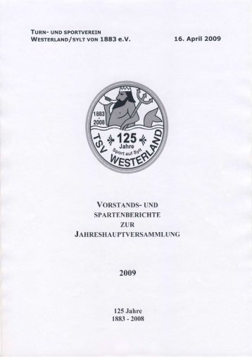 und Spartenberichte JVH 2009 - TSV Westerland