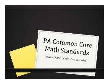 PA Common Core Math Standards - PDF - Haverford Township ...