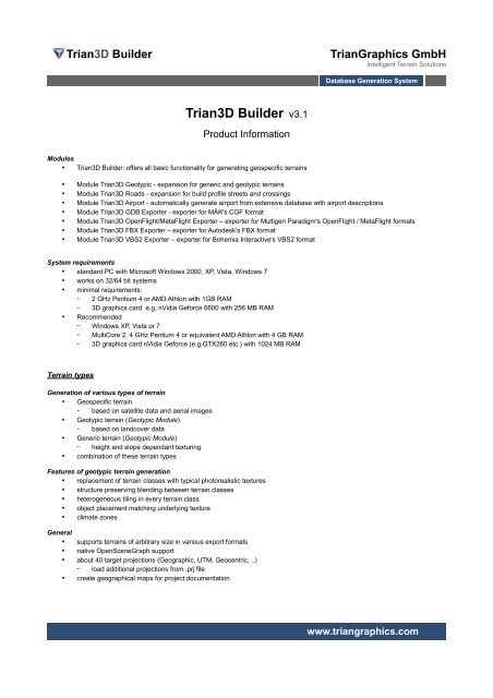 Trian3D Builder v3.1 - TrianGraphics GmbH
