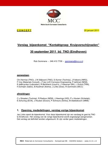 Verslag bijeenkomst âKontaktgroep Kruipverschijnselenâ 30 ... - VeMet