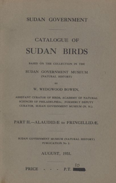 SUDAN BIRDS