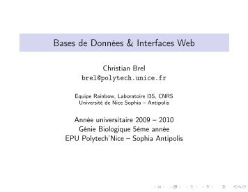 Bases de DonnÃ©es & Interfaces Web - UniversitÃ© Nice Sophia ...