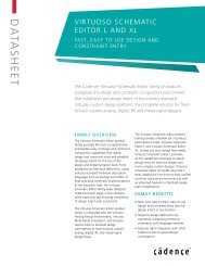 Virtuoso Schematic Editor L and XL Datasheet - Cadence Design ...