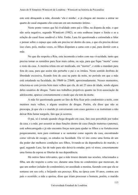 Anais do II SimpÃ³sio Winnicott de Londrina - BVS Psicologia ...