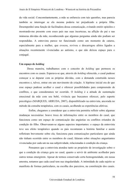 Anais do II SimpÃ³sio Winnicott de Londrina - BVS Psicologia ...