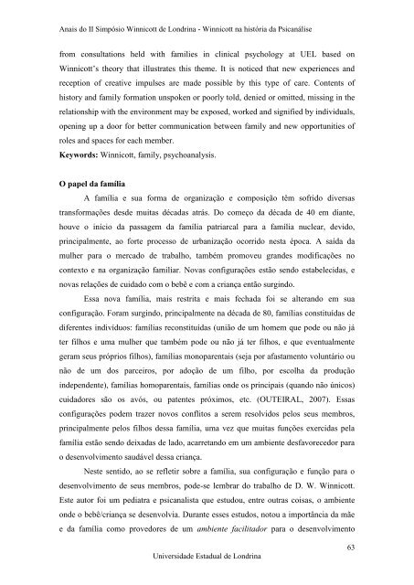 Anais do II SimpÃ³sio Winnicott de Londrina - BVS Psicologia ...