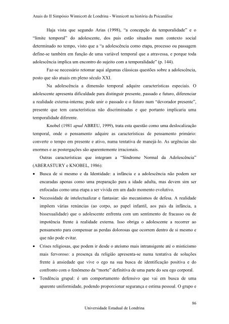 Anais do II SimpÃ³sio Winnicott de Londrina - BVS Psicologia ...