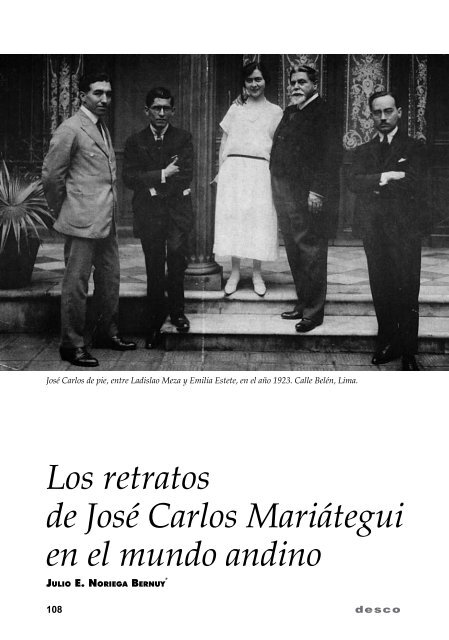 Los retratos de JosÃ© Carlos MariÃ¡tegui en el mundo andino - Desco