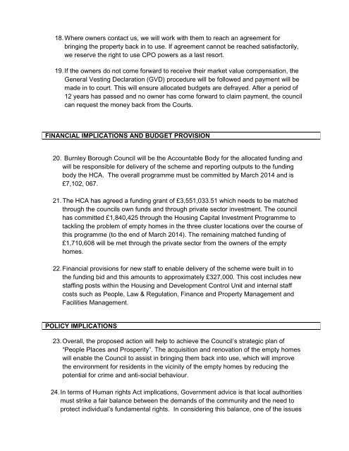 Item 9 Empty Homes Clusters Compulsory Purchase Orders