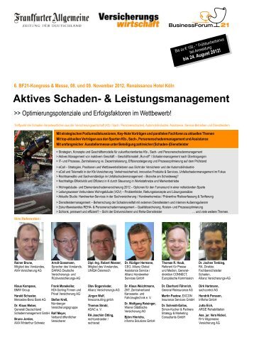 Aktives Schaden- & Leistungsmanagement - Businessforum21