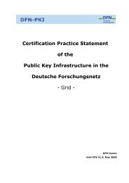 Certification Practice Statement of the Public Key ... - DFN-PKI