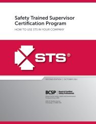 Safety Trained Supervisor Certification Program - Board of Certified . 