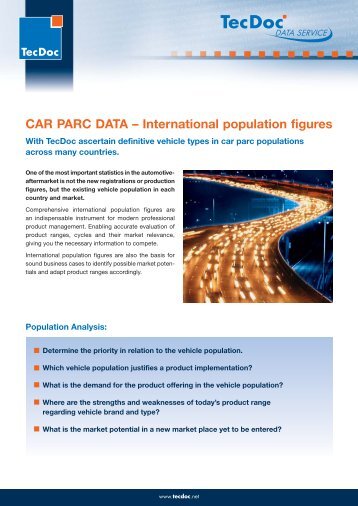 CAR PARC DATA â International population figures