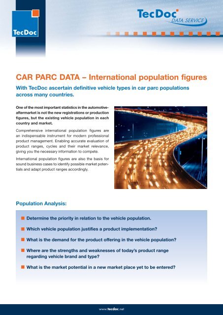 CAR PARC DATA â International population figures