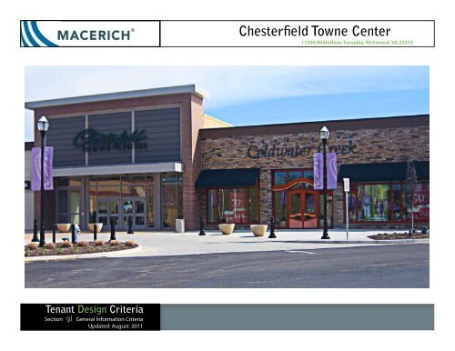 Chesterfield Towne Center General Information TCM - Macerich