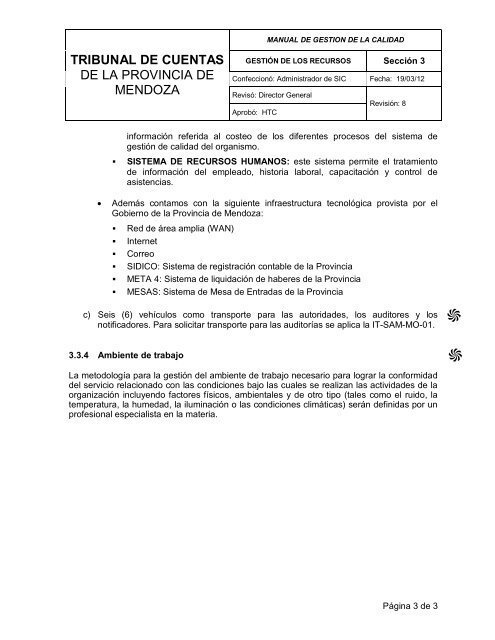 MANUAL DE GESTION DE LA CALIDAD - Tribunal de Cuentas