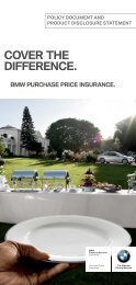 BMW Purchase Price Insurance PDS
