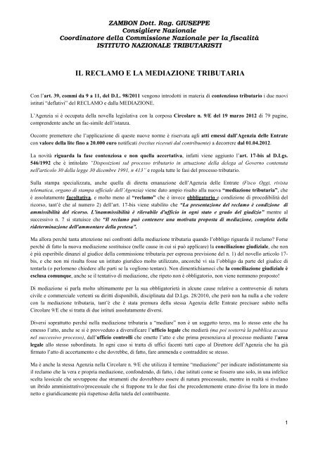 Lettera commerciale di reclamo
