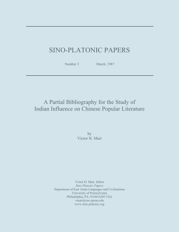 A Partial Bibliography for the - Sino-Platonic Papers