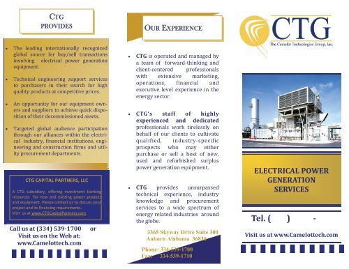the PDF version of the CTG Company Brochure - Camelot ...