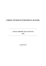 CORRAL PETROLEUM HOLDINGS AB (PUBL) - Preem