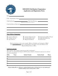 Student Organization Registration Form